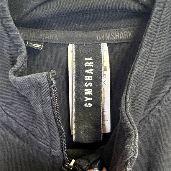Gymshark black cropped cinch adjustable waist long-sleeve top/Quarter zip/ Sz XL - Picture 2 of 8